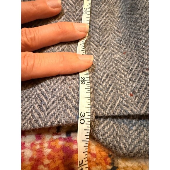 Haggar Imperial Mens Herringbone Gray Wool Blazer Sport Coat Jacket Made In USA - Picture 14 of 14